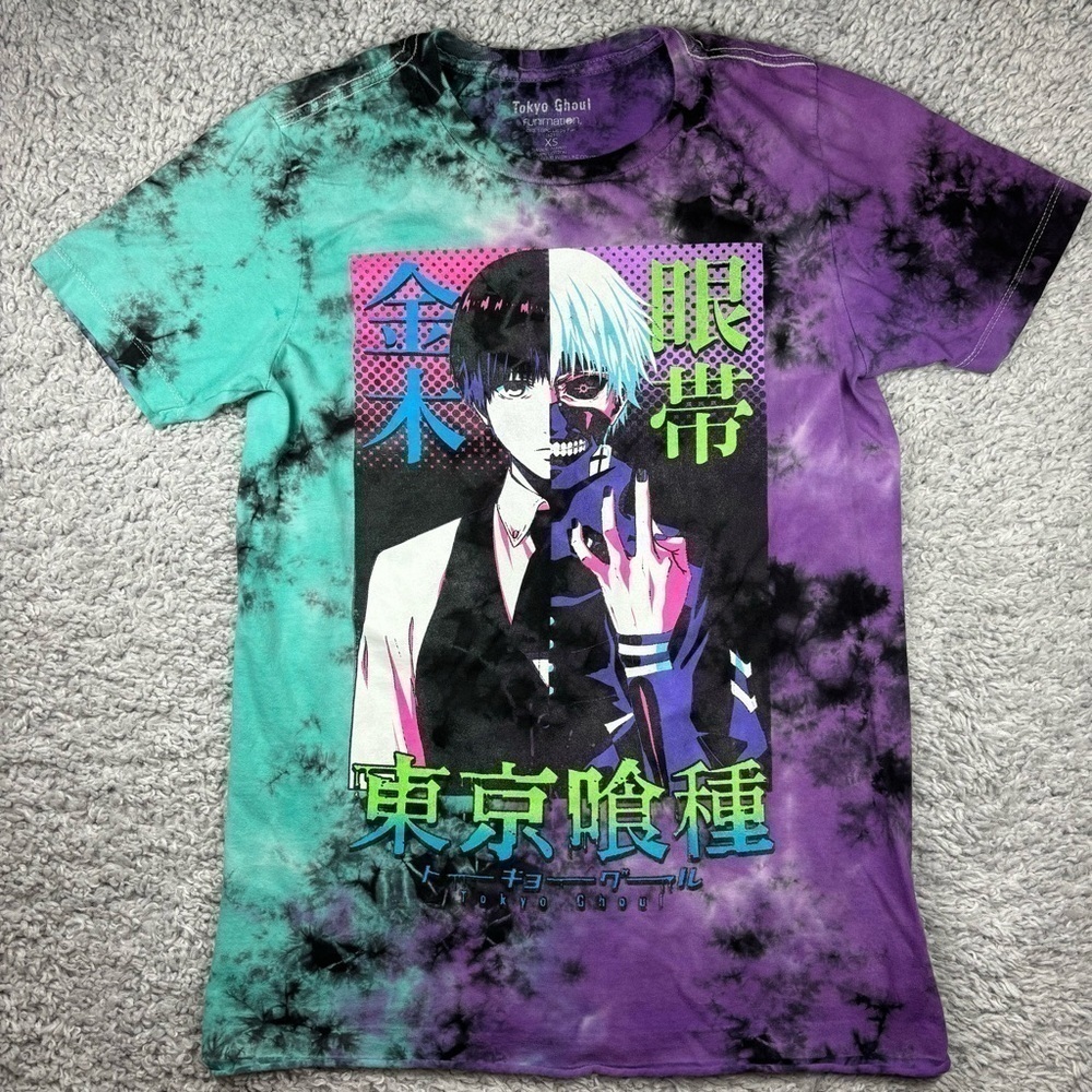 TOKYO GHOUL Shirt Mens Extra Small Anime Graphic Tee Ken Split Face Streetwear